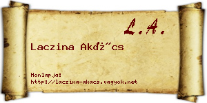 Laczina Akács névjegykártya